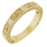 14K Gold Square Natural Diamond Anniversary Band – 1/6 CTW - Yellow Gold