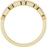 14K Gold Straight Baguette Natural Diamond Beaded Multi-Shape Anniversary Band – 1/4 CTW - Yellow Gold - view 2