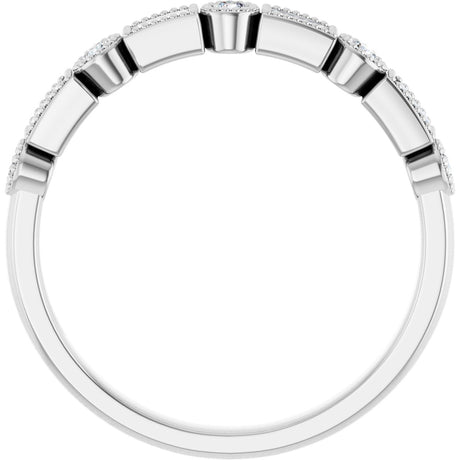 Platinum Straight Baguette Natural Diamond Beaded Multi-Shape Anniversary Band – 1/4 CTW - view 2
