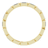 14K Gold Straight Baguette Natural Diamond Bezel-Set Eternity Band – 3x1.25 mm Stones - Yellow Gold - view 2
