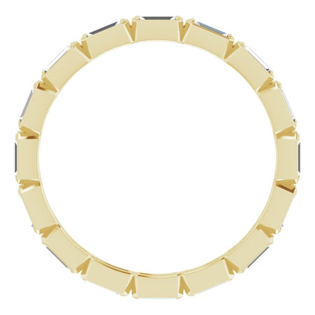 14K Gold Straight Baguette Natural Diamond Bezel-Set Eternity Band – 3x1.2 mm Stones - view 2
