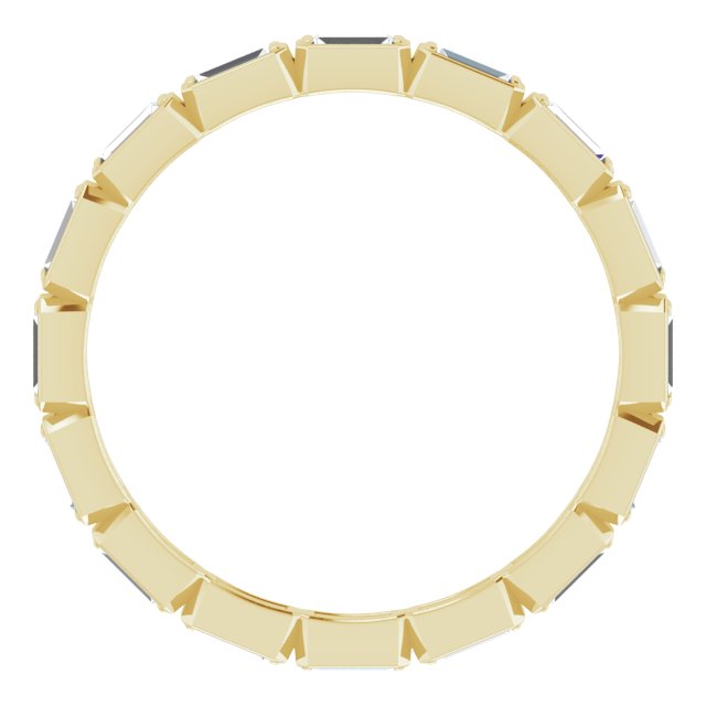 14K Gold Straight Baguette Natural Diamond Bezel-Set Eternity Band – 3x1.2 mm Stones - view 2