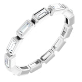 14K Gold Straight Baguette Natural Diamond Bezel-Set Eternity Band – 3x1.25 mm Stones - White Gold