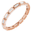 14K Gold Straight Baguette Natural Diamond Bezel-Set Eternity Band – 3x1.25 mm Stones - Rose Gold