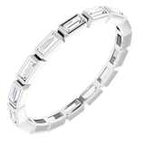 Platinum Straight Baguette Natural Diamond Bezel-Set Eternity Band – 3x1.25 mm Stones