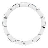 14K Gold Straight Baguette Natural Diamond Bezel-Set Eternity Band – 3x1.25 mm Stones - White Gold - view 2