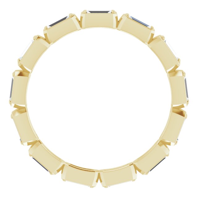 14K Gold Straight Baguette Natural Diamond Bezel-Set Eternity Band – 3x1.25 mm Stones - Yellow Gold - view 2