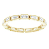 14K Gold Straight Baguette Natural Diamond Bezel-Set Eternity Band – 3x1.25 mm Stones - Yellow Gold - view 3