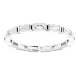 Platinum Straight Baguette Natural Diamond Bezel-Set Eternity Band – 3x1.25 mm Stones - view 3