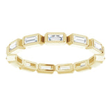 14K Gold Straight Baguette Natural Diamond Bezel-Set Eternity Band – 3x1.25 mm Stones - Yellow Gold - view 3