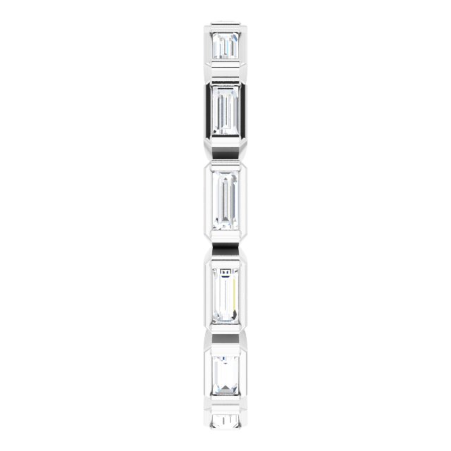 14K Gold Straight Baguette Natural Diamond Bezel-Set Eternity Band – 3x1.25 mm Stones - White Gold - view 4