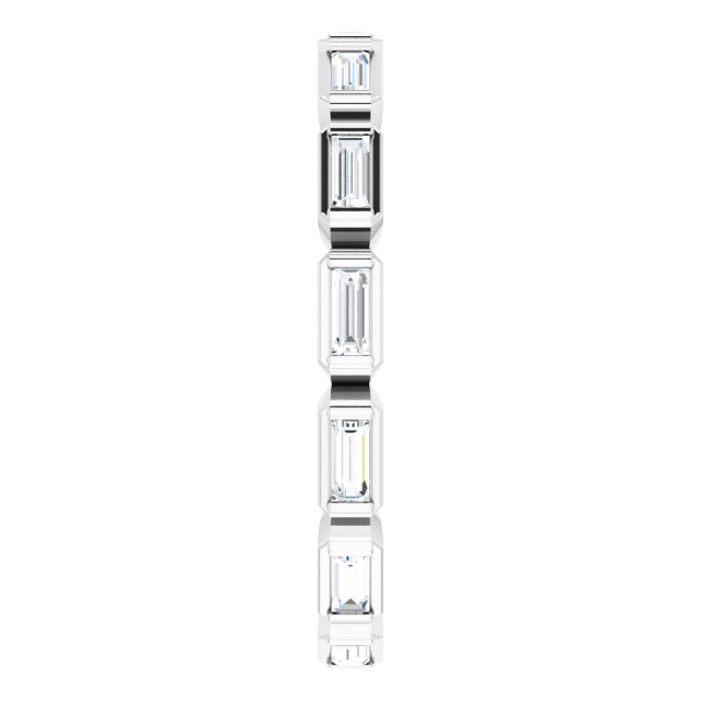 14K Gold Straight Baguette Natural Diamond Bezel-Set Eternity Band – 3x1.25 mm Stones - White Gold - view 4