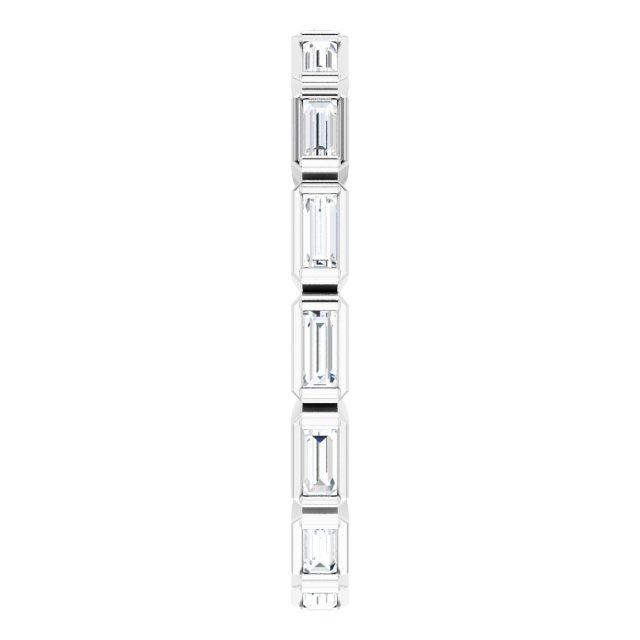 Platinum Straight Baguette Natural Diamond Bezel-Set Eternity Band – 3x1.25 mm Stones - view 4