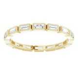 14K Gold Straight Baguette Natural Diamond Bezel-Set Eternity Band – 3x1.25 mm Stones - Yellow Gold - view 3