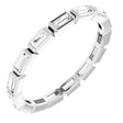 Platinum Straight Baguette Natural Diamond Bezel-Set Eternity Band – 3x1.25 mm Stones