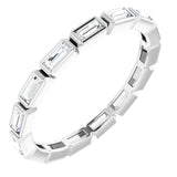 Platinum Straight Baguette Natural Diamond Bezel-Set Eternity Band – 3x1.25 mm Stones