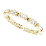 14K Gold Straight Baguette Natural Diamond Bezel-Set Eternity Band – 3x1.25 mm Stones - Yellow Gold - view 5