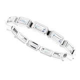 14K Gold Straight Baguette Natural Diamond Bezel-Set Eternity Band – 3x1.25 mm Stones - White Gold - view 5