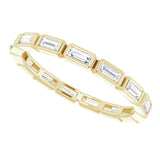 14K Gold Straight Baguette Natural Diamond Bezel-Set Eternity Band – 3x1.25 mm Stones - Yellow Gold - view 5