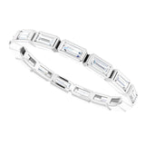 Platinum Straight Baguette Natural Diamond Bezel-Set Eternity Band – 3x1.25 mm Stones - view 5