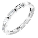 14K Gold Straight Baguette Natural Diamond Bezel-Set Eternity Band – 3x1.25 mm Stones - White Gold