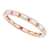 14K Gold Straight Baguette Natural Diamond Bezel-Set Eternity Band – 3x1.25 mm Stones - Rose Gold - view 5