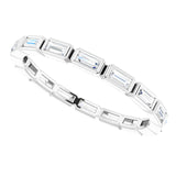 Platinum Straight Baguette Natural Diamond Bezel-Set Eternity Band – 3x1.25 mm Stones - view 5