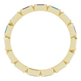 14K Gold Straight Baguette Natural Diamond Bezel-Set Eternity Band – 3x1.25 mm Stones - Yellow Gold - view 2