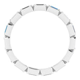 Platinum Straight Baguette Natural Diamond Bezel-Set Eternity Band – 3x1.25 mm Stones - view 2