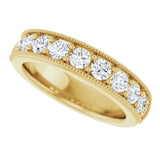 14K Gold Round Lab-Grown Diamond Milgrain Edge Anniversary Band – 3/4 CTW - Yellow Gold - view 5