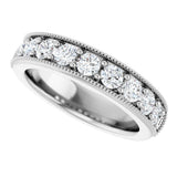 Platinum Round Lab-Grown Diamond Milgrain Edge Anniversary Band – 1/10–3/4 CTW - view 5