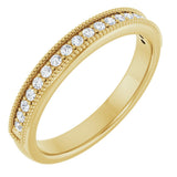 14K Gold Round Lab-Grown Diamond Milgrain Edge Anniversary Band – 1/10–5/8 CTW - Yellow Gold