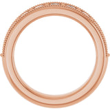 14K Gold Round Lab-Grown Diamond Milgrain Edge Anniversary Band – 3/4 CTW - Rose Gold - view 2