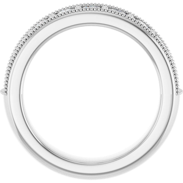 Platinum Round Lab-Grown Diamond Milgrain Edge Anniversary Band – 1/10–3/4 CTW - view 2