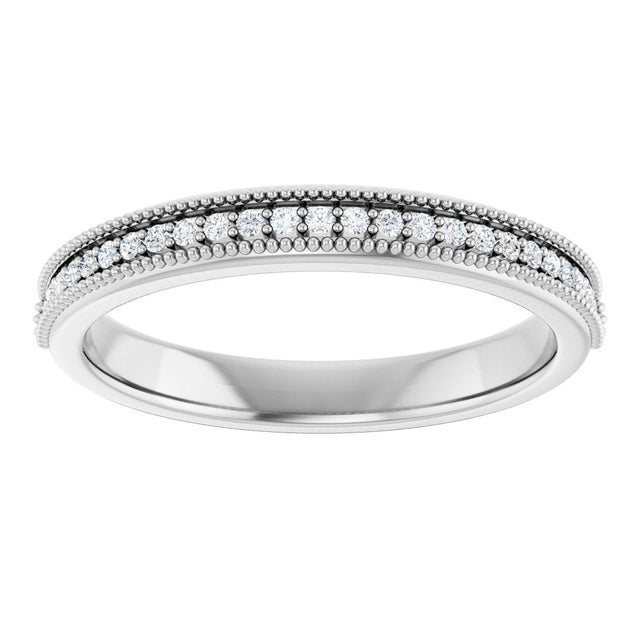Platinum Round Lab-Grown Diamond Milgrain Edge Anniversary Band – 1/10–3/4 CTW - view 3
