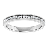 Platinum Round Natural Diamond Milgrain Edge Anniversary Band – 1/10–9/10 CTW - view 3