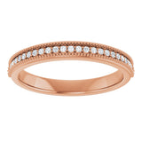 14K Gold Round Lab-Grown Diamond Milgrain Edge Anniversary Band – 3/4 CTW - Rose Gold - view 3