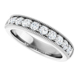 Platinum Round Lab-Grown Diamond Milgrain Edge Anniversary Band – 1/10–3/4 CTW - view 5