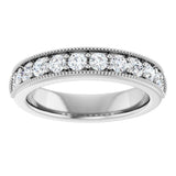 Platinum Round Lab-Grown Diamond Milgrain Edge Anniversary Band – 1/10–3/4 CTW - view 3