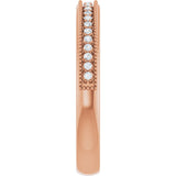 14K Gold Round Lab-Grown Diamond Milgrain Edge Anniversary Band – 1/10–5/8 CTW - Rose Gold - view 4