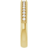 14K Gold Round Lab-Grown Diamond Milgrain Edge Anniversary Band – 1/10–5/8 CTW - Yellow Gold - view 4