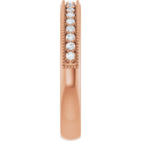 14K Gold Round Lab-Grown Diamond Milgrain Edge Anniversary Band – 1/10–5/8 CTW - Rose Gold - view 4