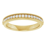 14K Gold Round Lab-Grown Diamond Milgrain Edge Anniversary Band – 1/10–5/8 CTW - Yellow Gold - view 3