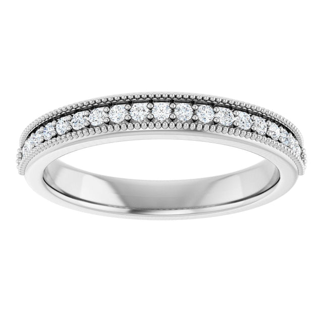 Platinum Round Lab-Grown Diamond Milgrain Edge Anniversary Band – 1/10–3/4 CTW - view 3