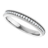 14K Gold Round Lab-Grown Diamond Milgrain Edge Anniversary Band – 1/10–5/8 CTW - White Gold - view 5