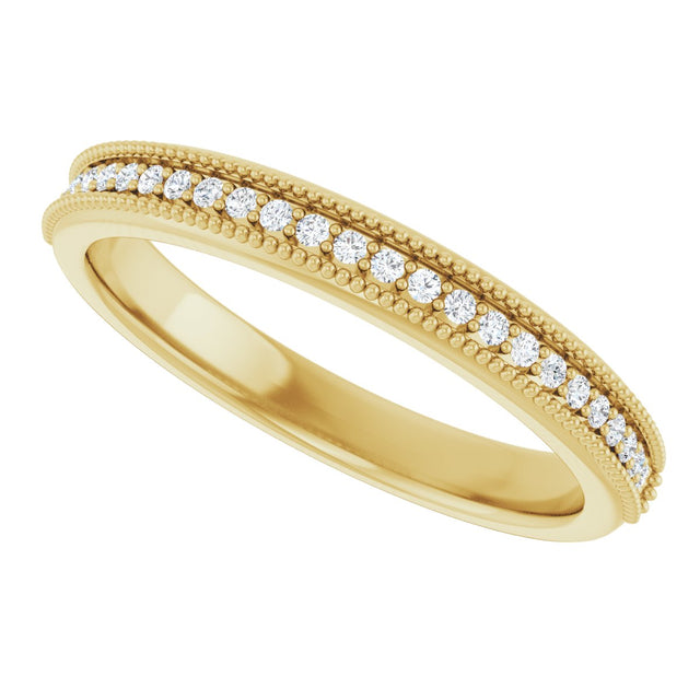 14K Gold Round Lab-Grown Diamond Milgrain Edge Anniversary Band – 3/4 CTW - Yellow Gold - view 5