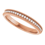 14K Gold Round Lab-Grown Diamond Milgrain Edge Anniversary Band – 1/10–5/8 CTW - Rose Gold - view 5