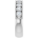 Platinum Round Lab-Grown Diamond Milgrain Edge Anniversary Band – 1/10–3/4 CTW - view 4