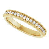 14K Gold Round Lab-Grown Diamond Milgrain Edge Anniversary Band – 1/10–5/8 CTW - Yellow Gold - view 5