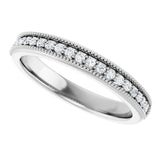 Platinum Round Lab-Grown Diamond Milgrain Edge Anniversary Band – 1/10–3/4 CTW - view 5